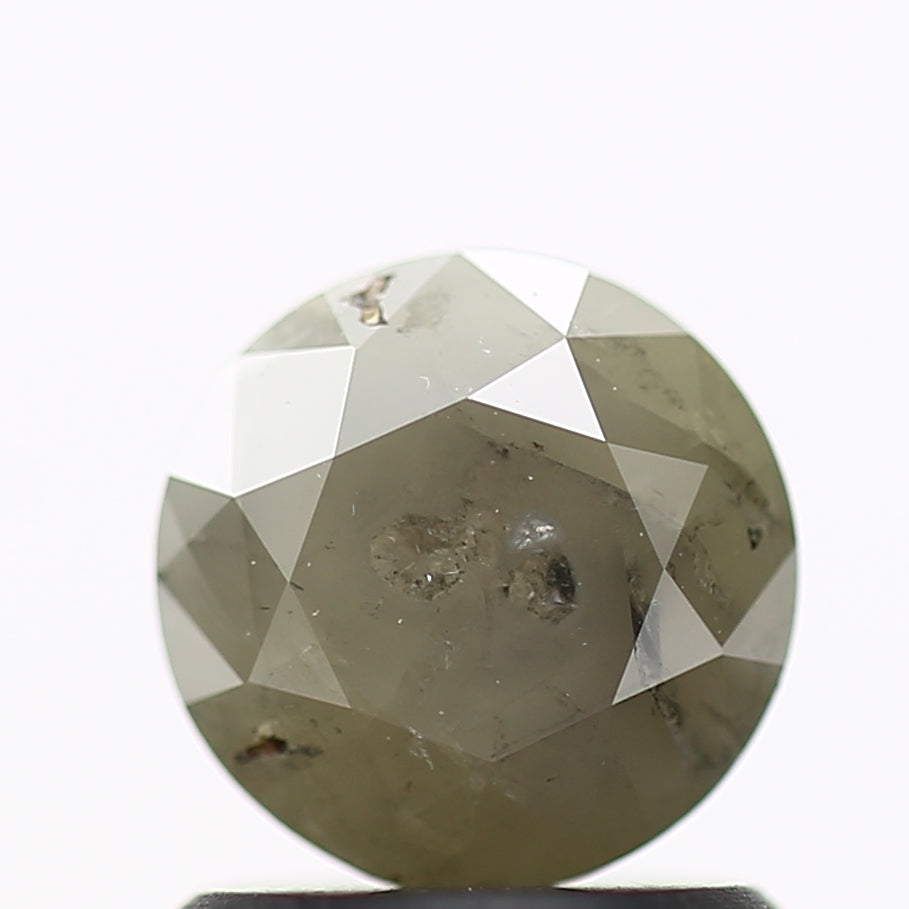 0.97 Carat Gray Rustic Round Brilliant Cut Natural Loose Diamond
